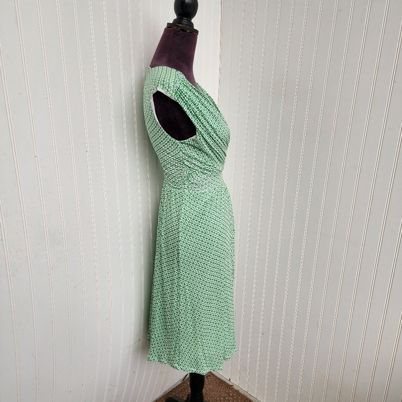 Charter Club Spring Dress Women's Geo Print Sleeveless Stretch Green Modal PS - Picture 3 of 12